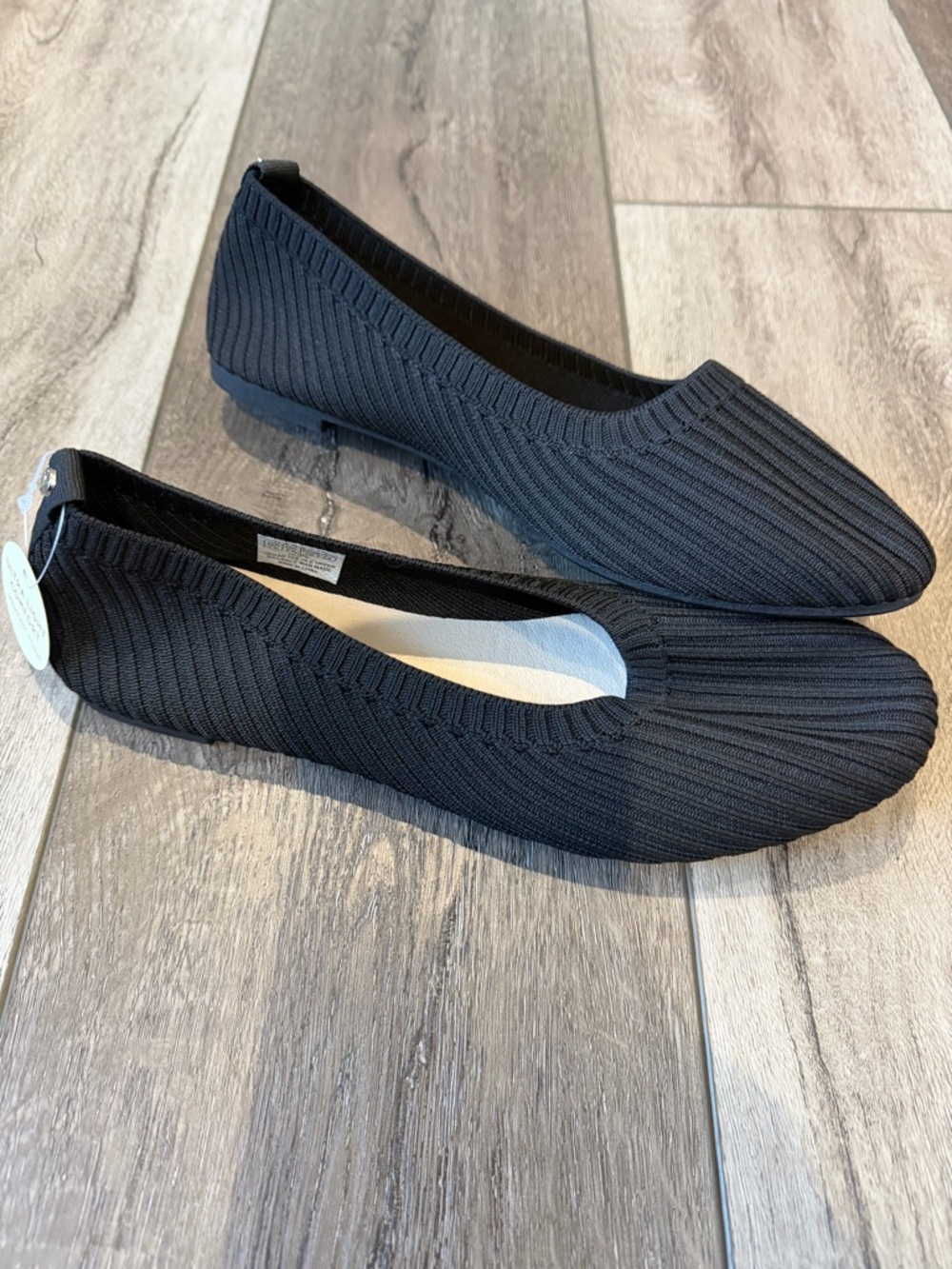 🆕 Danskin- Classic Black Knit Ballet Flats - Women's Comfortable Slip-Ons (7.5)